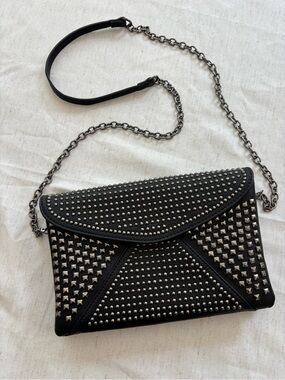 Studded Black Crossbody Clutch - Designer-Inspired